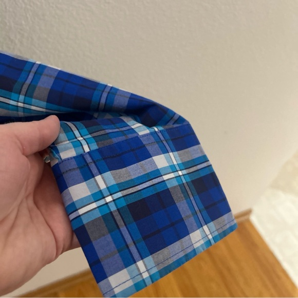 Wrangler Mens Shirts Size XLT Blue Plaid Pearl Snap 2 Front Pockets Long Sleeves - Picture 9 of 14